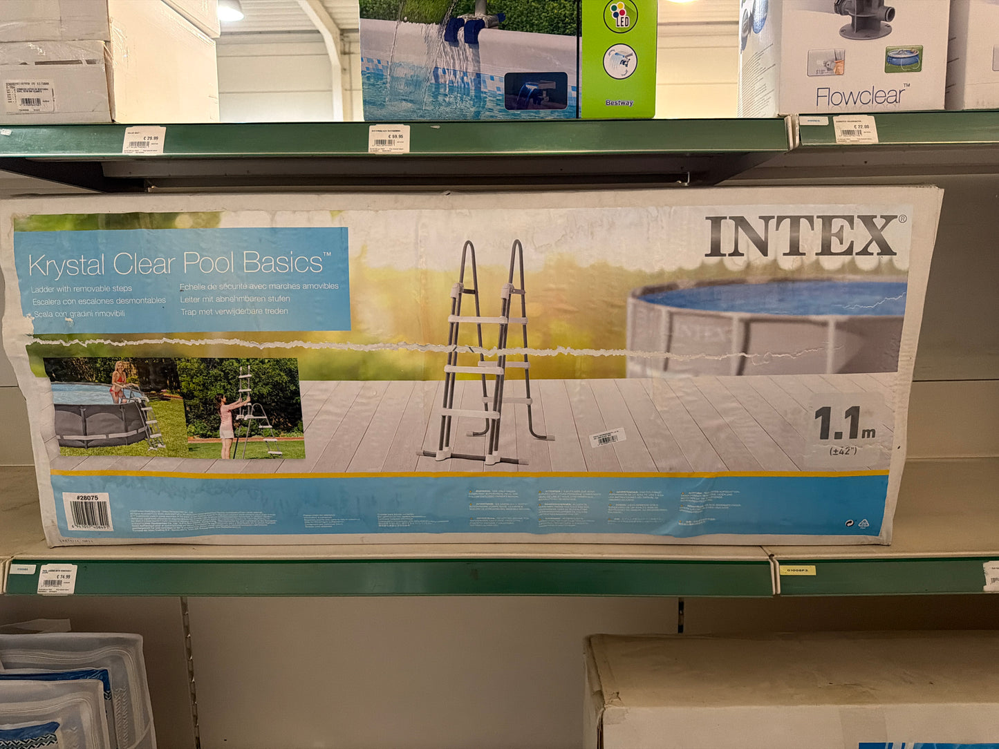 Intex krystal clear pool basics
ladder met verwijderbare treden
1,1m