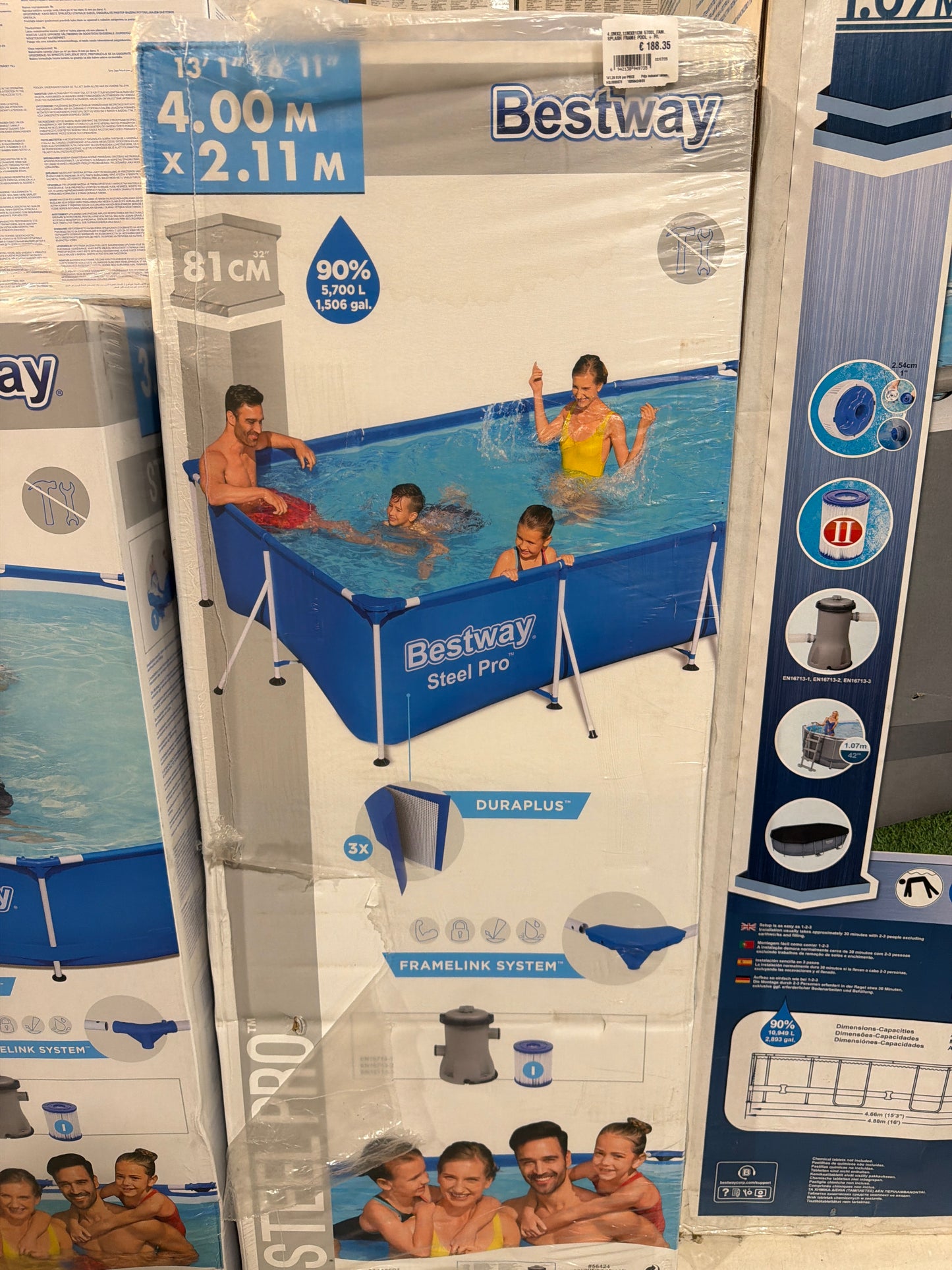 Bestway fam. splash frame pool
4,0m x 2,11m x 81cm