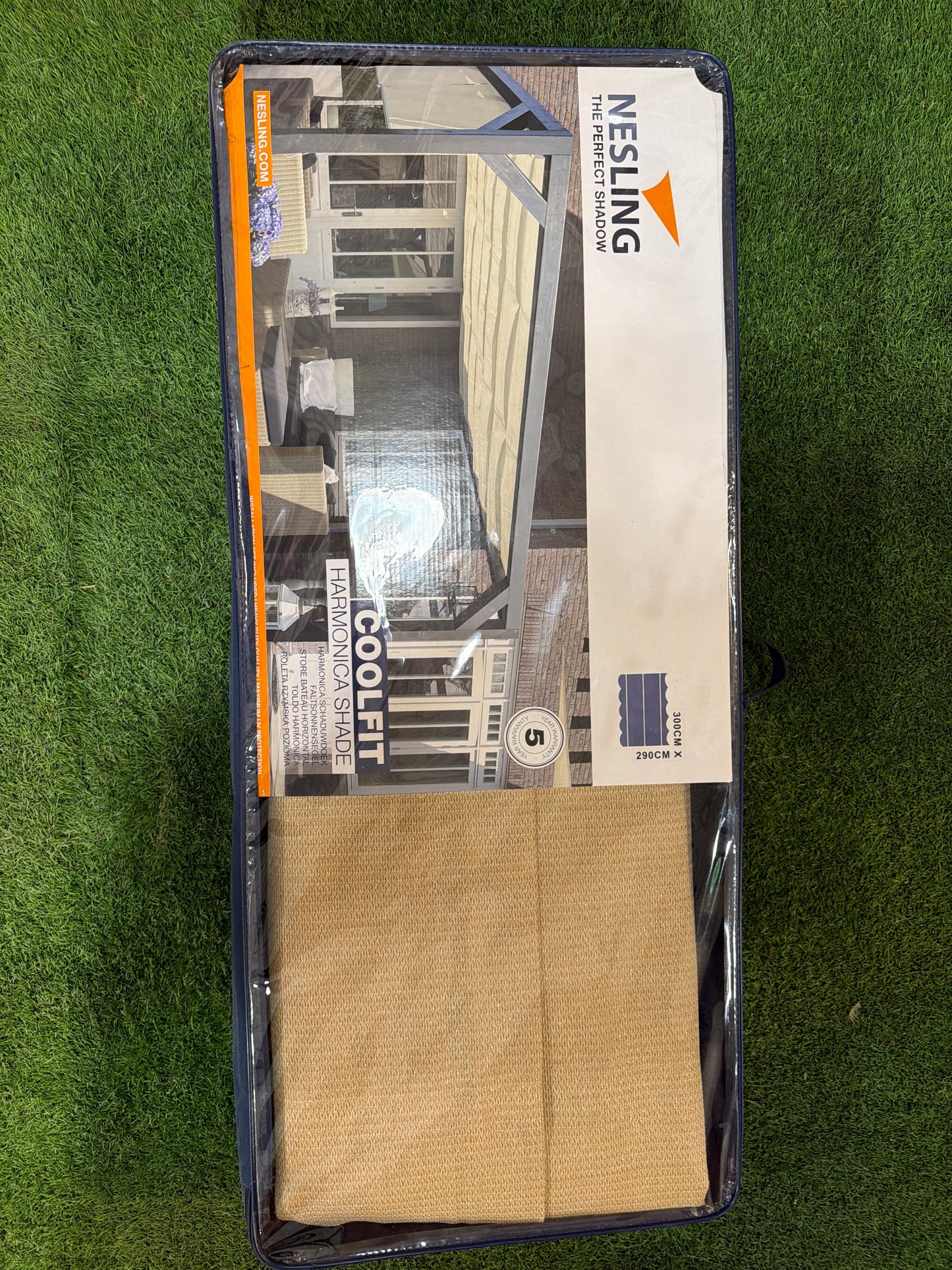 Nesling harmonica schaduwdoek
300cm x 290cm
zand
