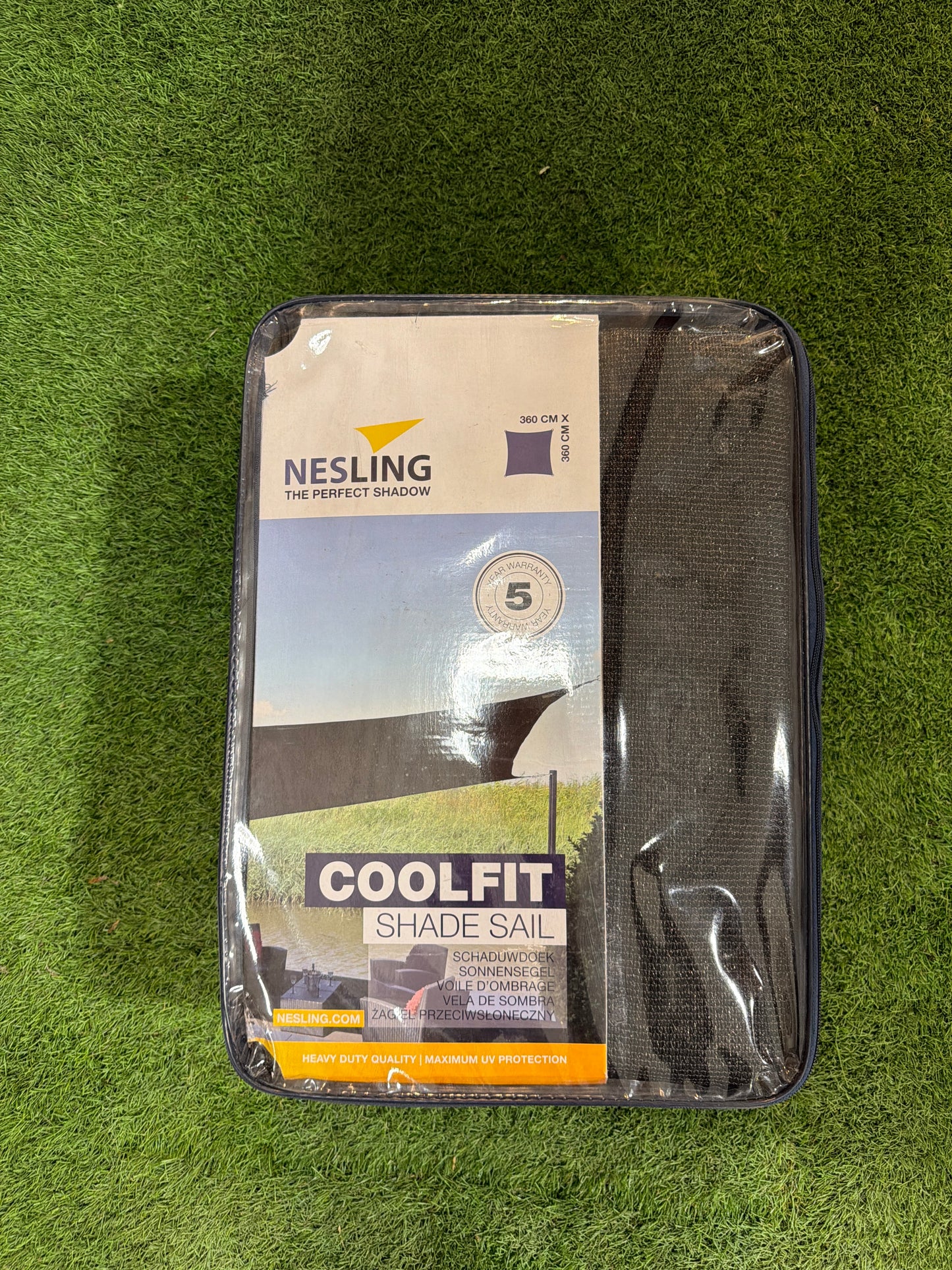 Nesling schaduwdoek
360cm x 360cm
Grijs