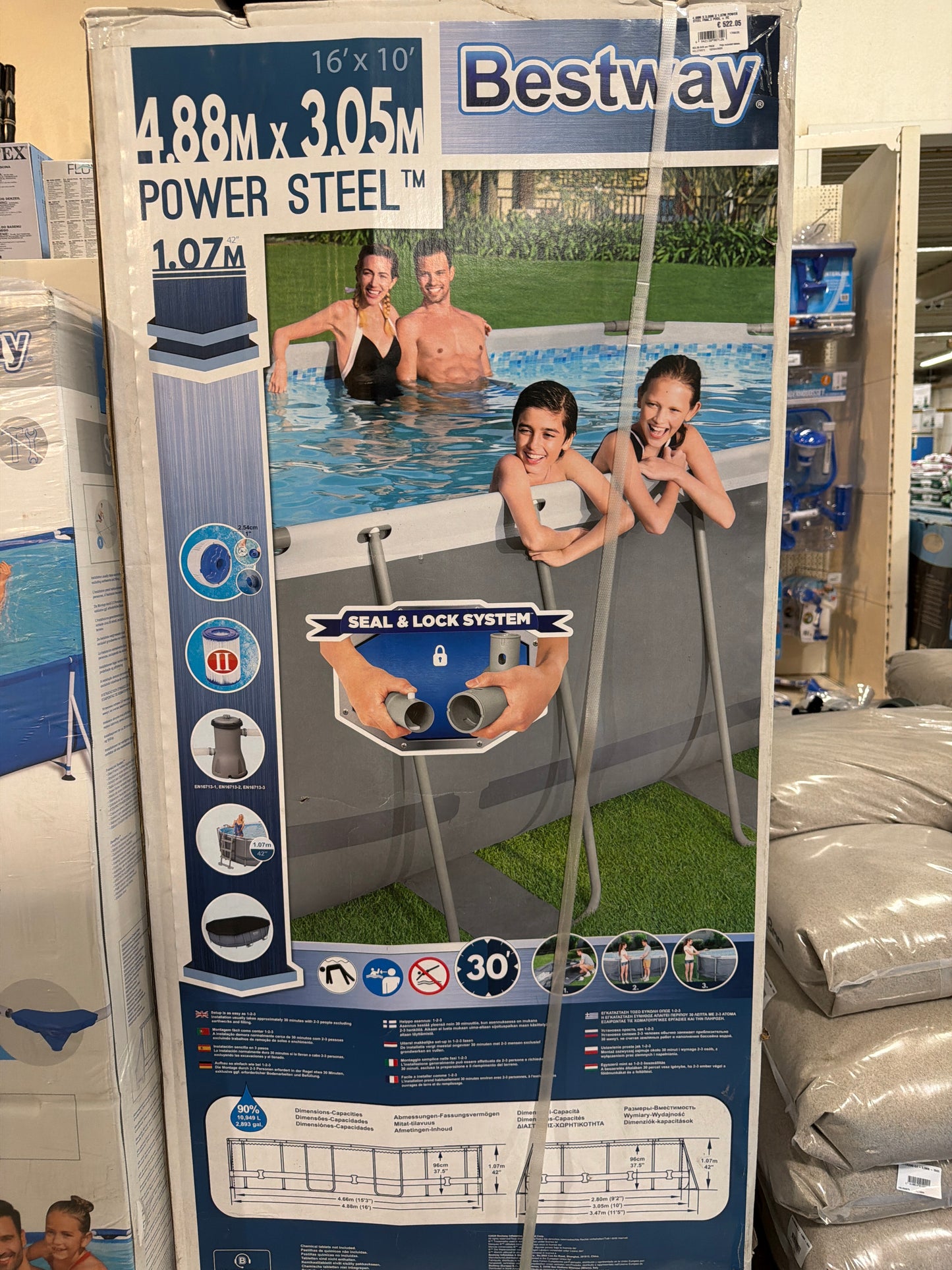 Bestway power steel frame pool

4,88m x 3,05m x 1,07m